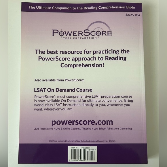 LSAT Reading Comprehension Bible Workbook (PowerScore / David M. Killoran) - Picture 2 of 2